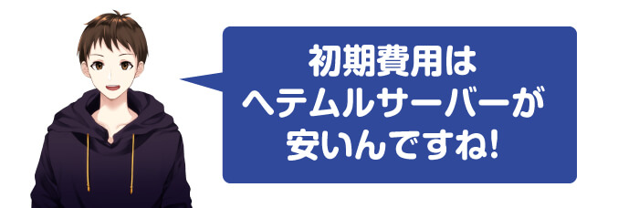 ヘテムルサーバーの方が安い