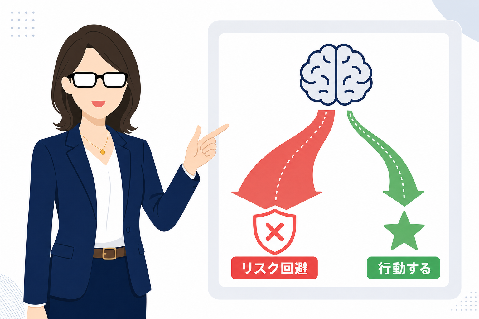 損失回避バイアスを日常例で解説したインフォグラフィック