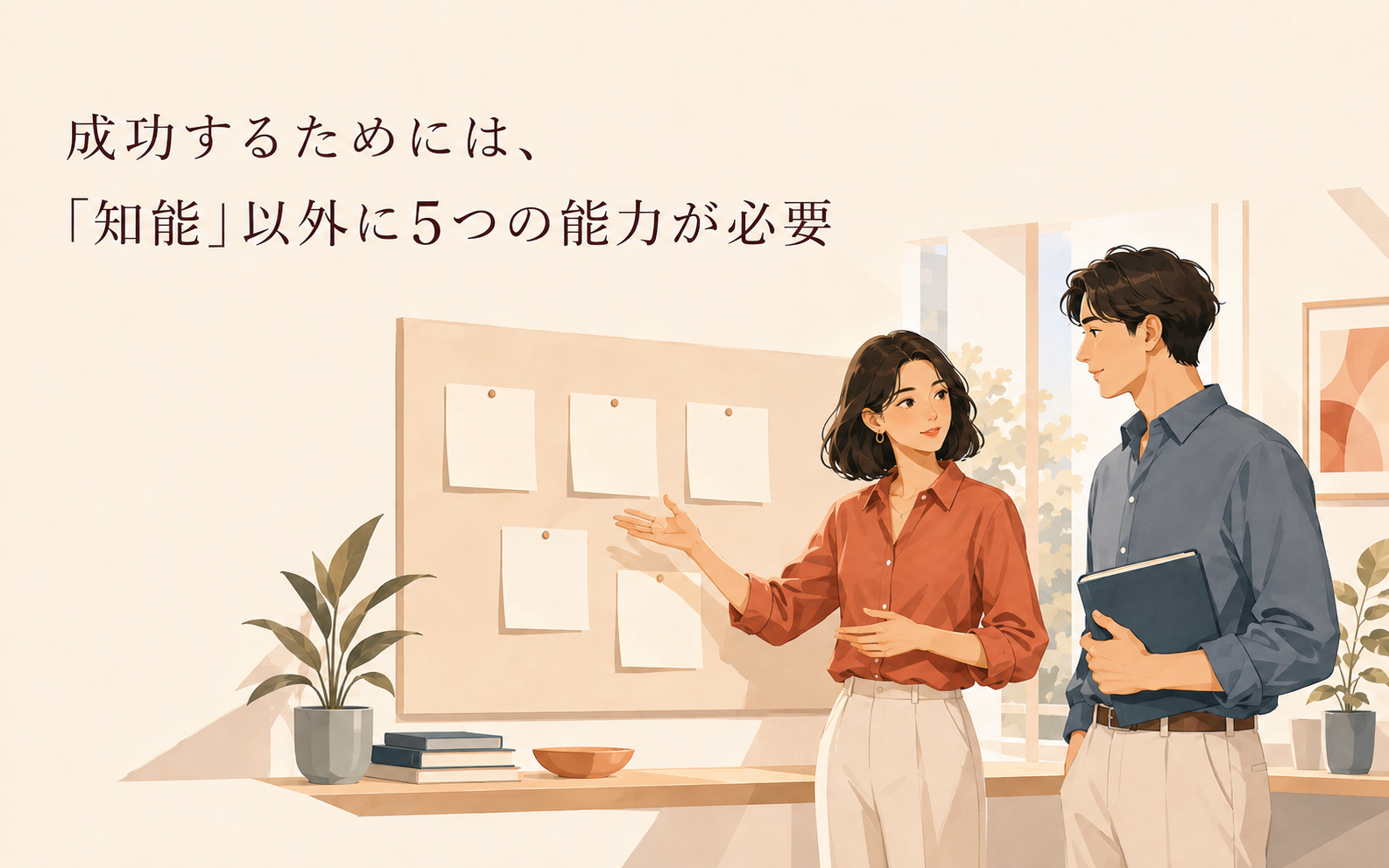成功には知能以外にも5つの能力が必要であることを示すイラスト
