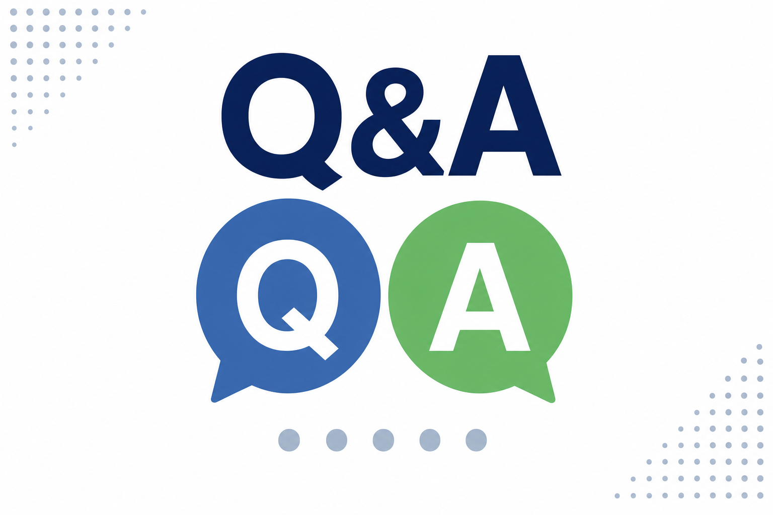 Q&Aのシンプルなアイコンが並ぶインフォグラフィック