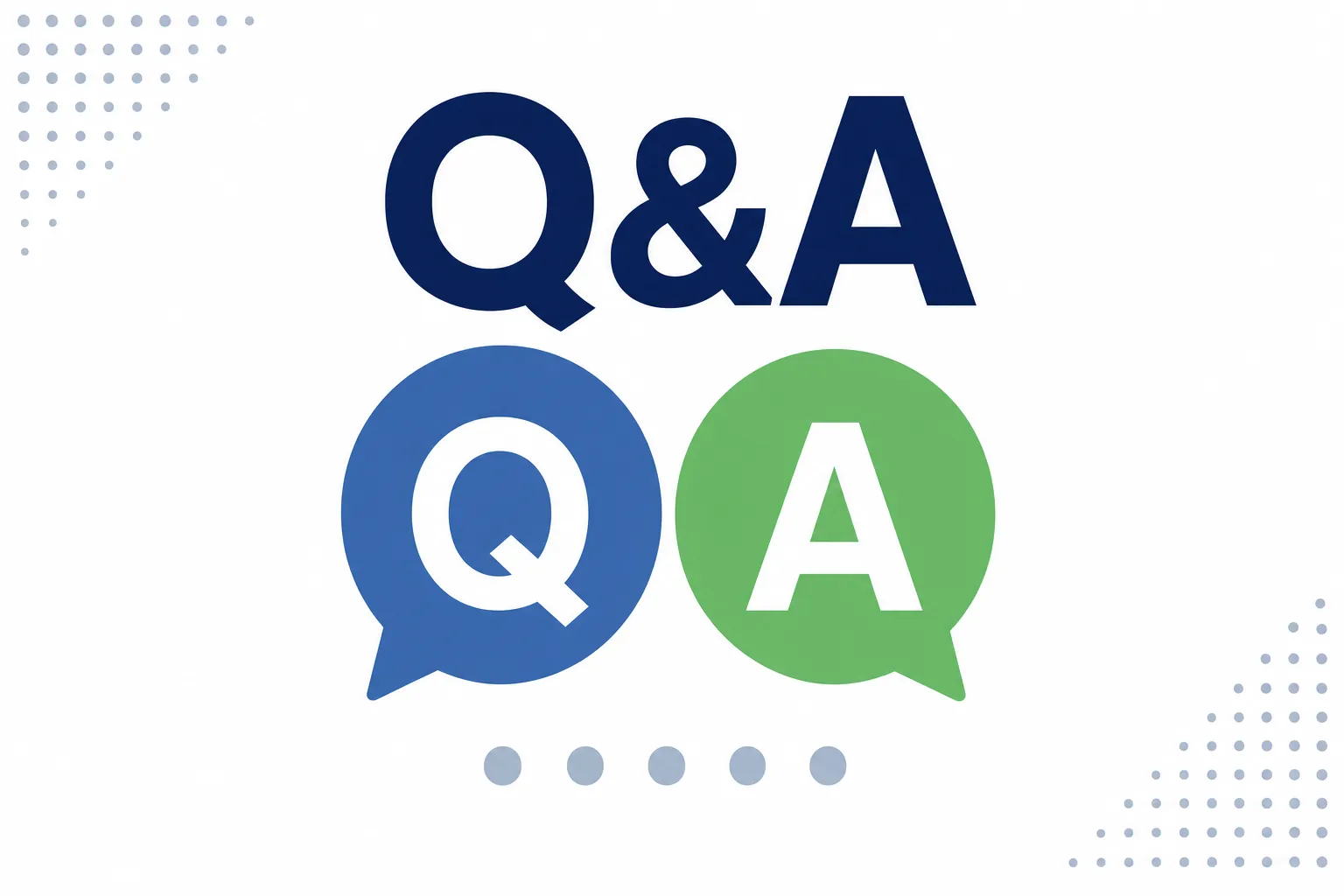 Q&Aのシンプルなアイコンが並ぶインフォグラフィック