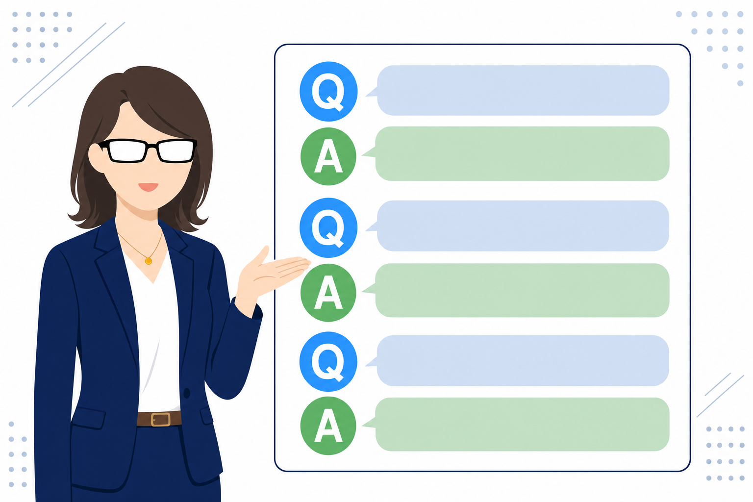 Q&Aのアイコンが並んでいるイメージ