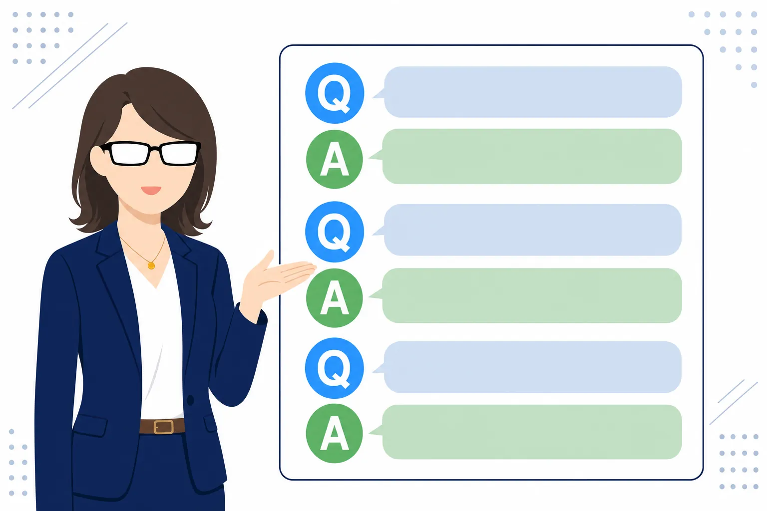 Q&Aのアイコンが並んでいるイメージ