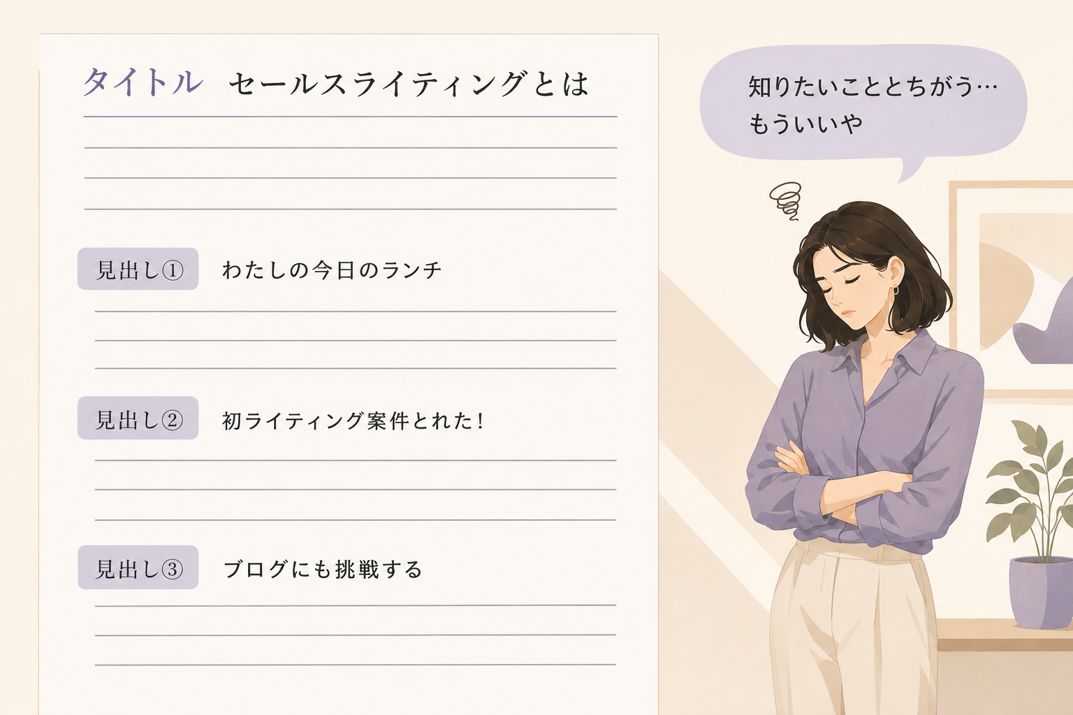 小見出し不足の記事の模式図