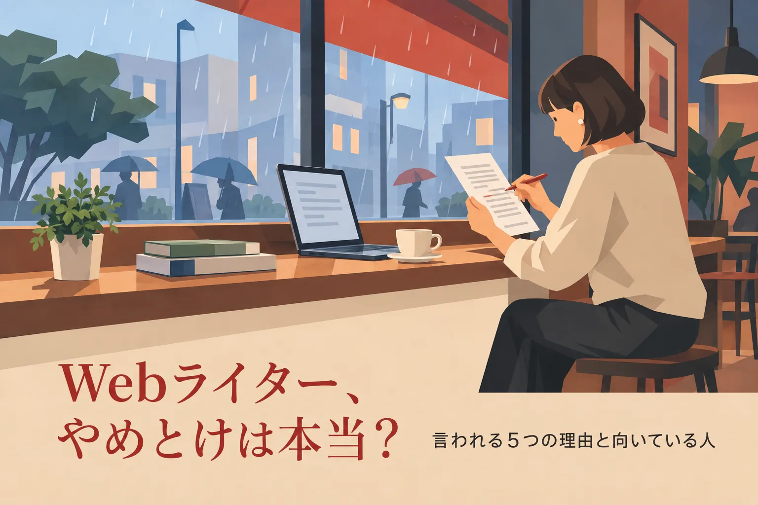 Webライターはやめとけと言われる5つの理由|向いている人・向いていない人