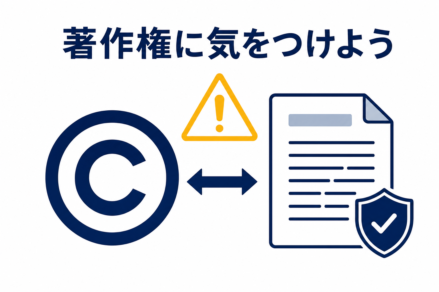 著作権マークと台本原稿が並んでいるイメージ