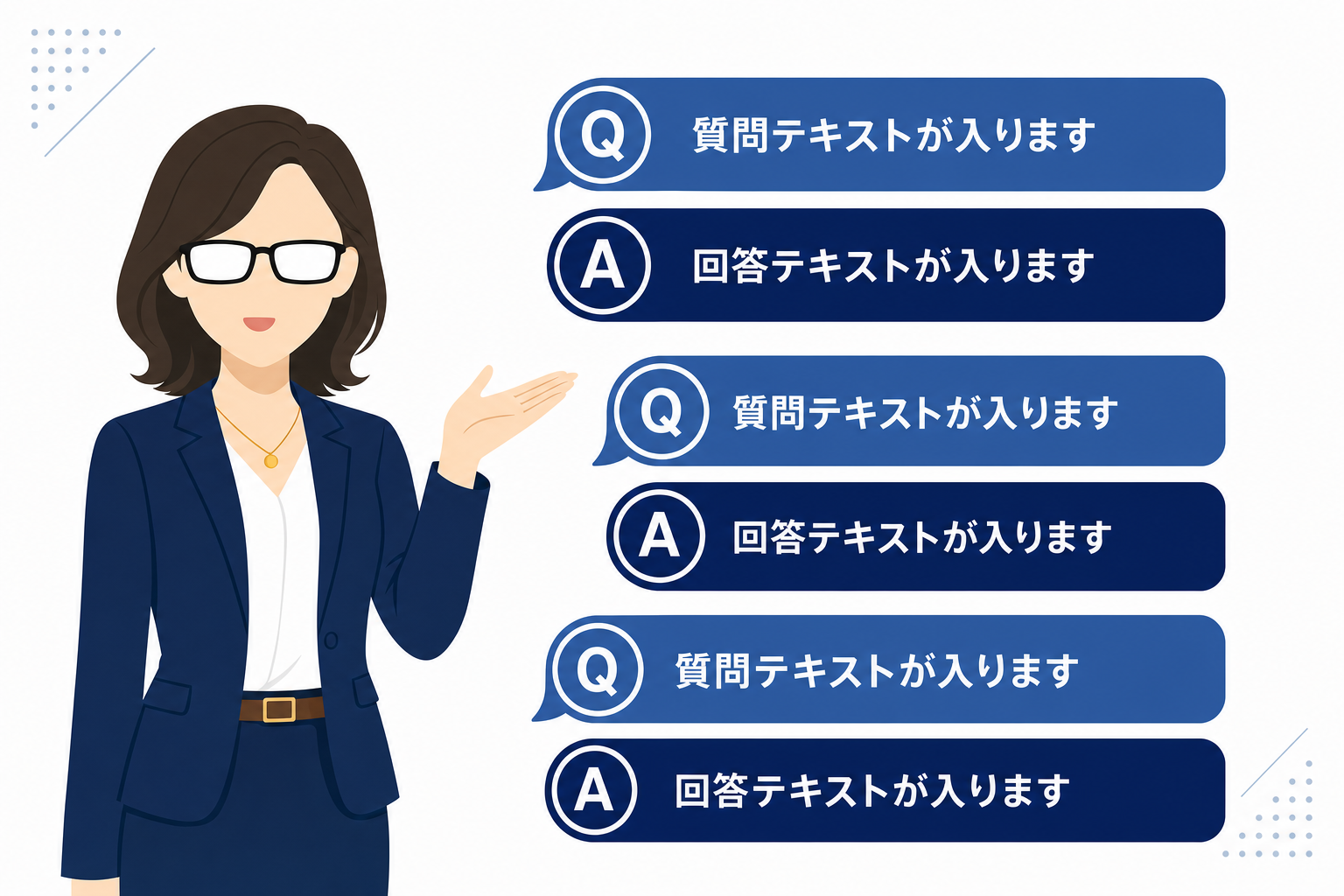 FAQをビジュアルで示したインフォグラフィック