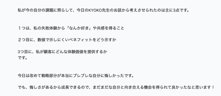 ブランディング講義への感想メッセージ